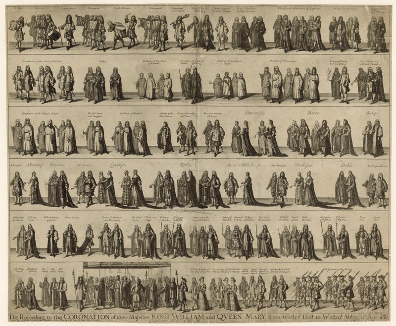 Orden de Procesión para la Coronación de Sus Majestades el Rey Guillermo y la Reina María de English School