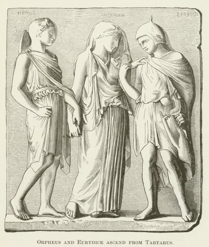 Orfeo y Eurídice ascienden del Tártaro de English School