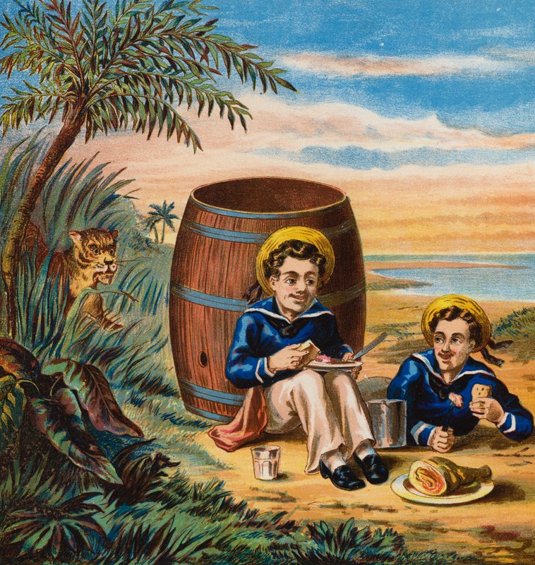 Nuestros marineros (litografía en color) de English School