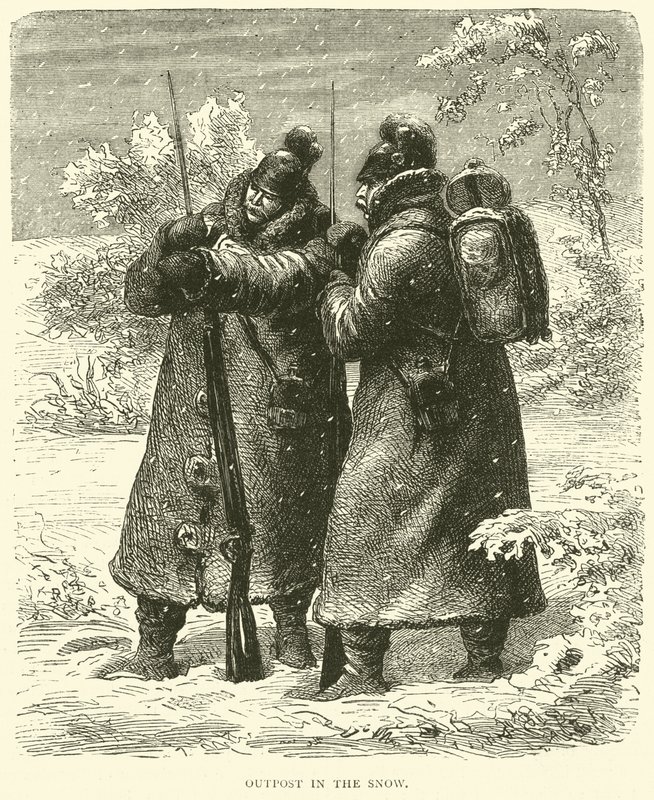 Puesto avanzado en la nieve, octubre de 1870 de English School