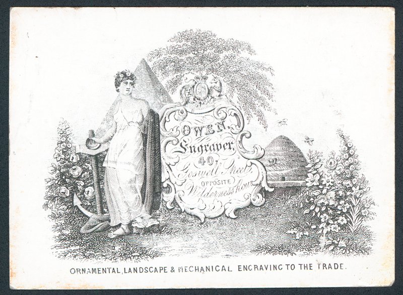 Owen, grabador, tarjeta comercial de English School