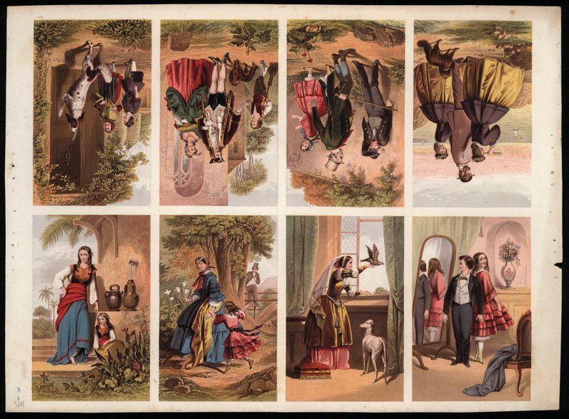Página de recortes impresos victorianos de English School