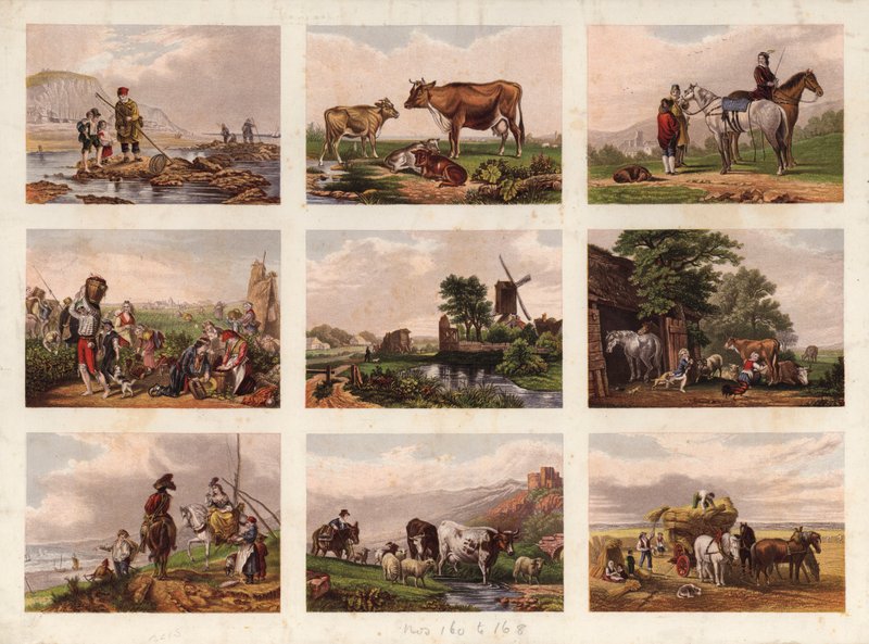 Página de recortes impresos victorianos de English School