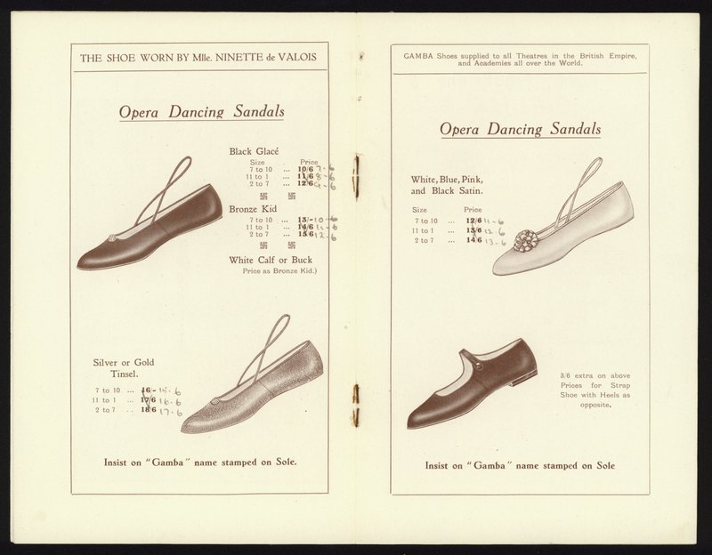 Páginas del Catálogo de los Famosos Zapatos de Ballet de Punta de Gamba de English School