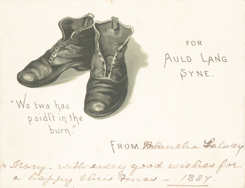 Par de botas negras, Tarjeta de Navidad de English School