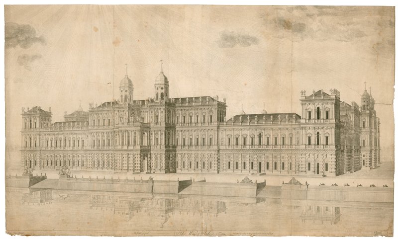 Palacio de Whitehall. Publicado en 1748 de English School