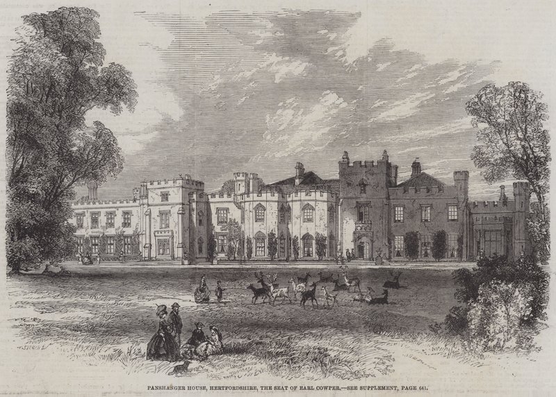 Casa Panshanger, Hertfordshire, la Residencia del Conde Cowper de English School