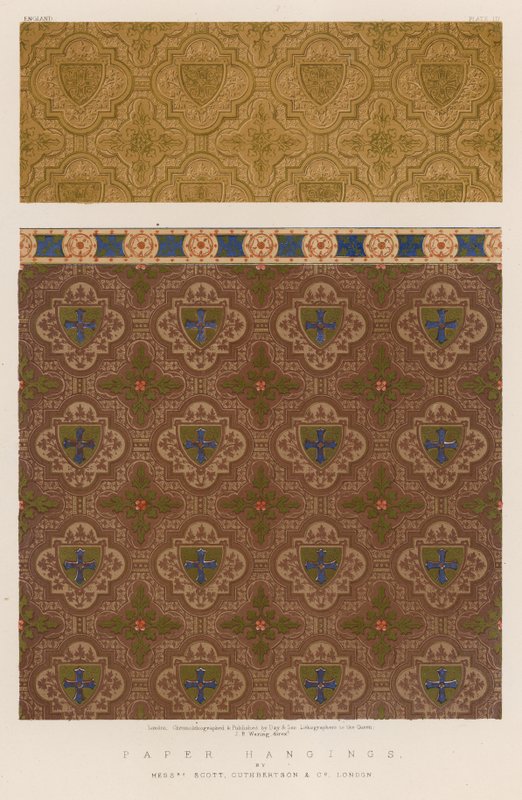 Papel pintado por Messrs Scott, Cuthbertson and Co, Londres de English School