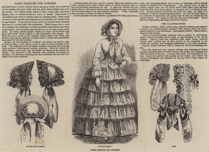 Moda de París para octubre (grabado) de English School