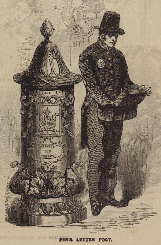 Correo de cartas de París (grabado) de English School