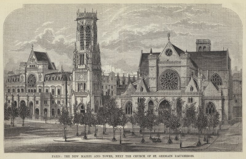 París, el Nuevo Ayuntamiento y Torre, junto a la Iglesia de St Germain l