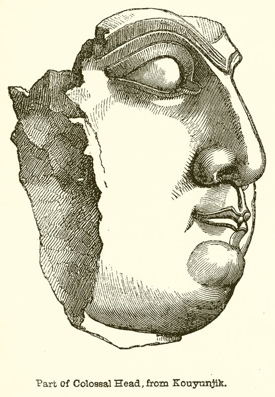 Parte de la cabeza colosal, de Kouyunjik de English School