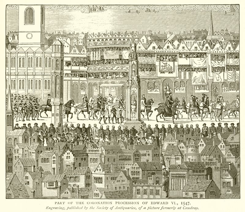 Parte de la procesión de coronación de Eduardo VI, 1547 de English School