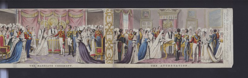 Parte del panorama del matrimonio de la Reina Victoria, c.1840 de English School