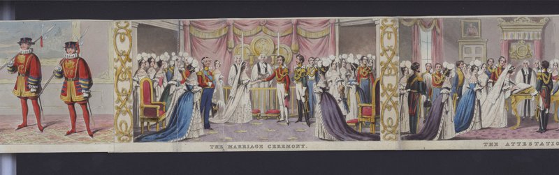 Parte del panorama del matrimonio de la Reina Victoria, c.1840 de English School