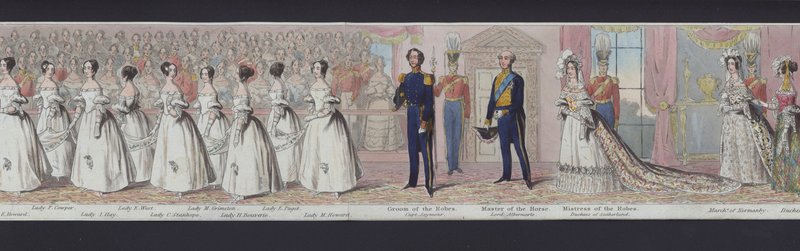 Parte del panorama del matrimonio de la Reina Victoria, c.1840 de English School