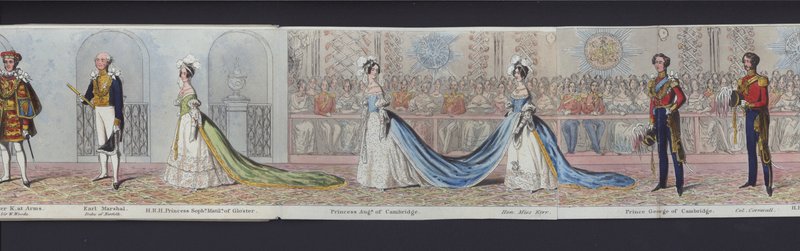 Parte del panorama del matrimonio de la Reina Victoria, c.1840 de English School
