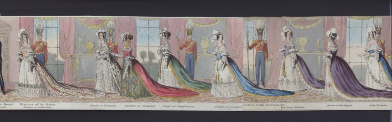 Parte del panorama del matrimonio de la Reina Victoria, c.1840 de English School