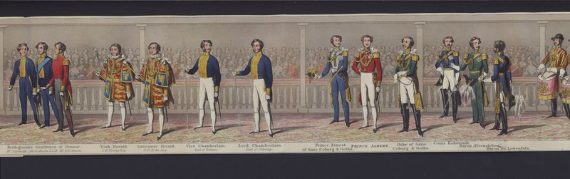 Parte del panorama del matrimonio de la Reina Victoria, c.1840 de English School