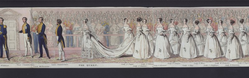 Parte del panorama del matrimonio de la Reina Victoria, c.1840 de English School