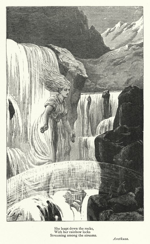 Percy Bysshe Shelley: Ilustración para Arethusa (grabado) de English School