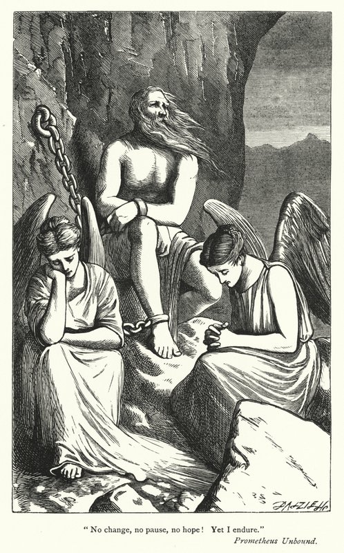 Percy Bysshe Shelley: Ilustración para Prometheus Unbound (grabado) de English School