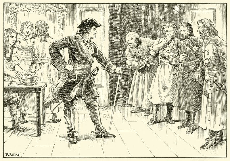 Pedro el Grande hace que los nobles se afeiten la barba de English School