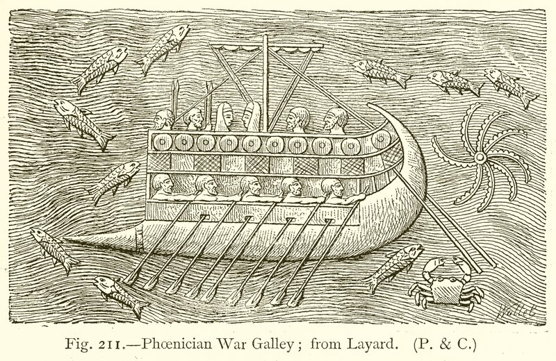 Galera de guerra fenicia; de Layard de English School