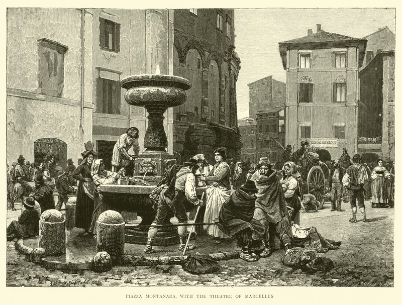 Piazza Montanara, con el Teatro de Marcelo de English School