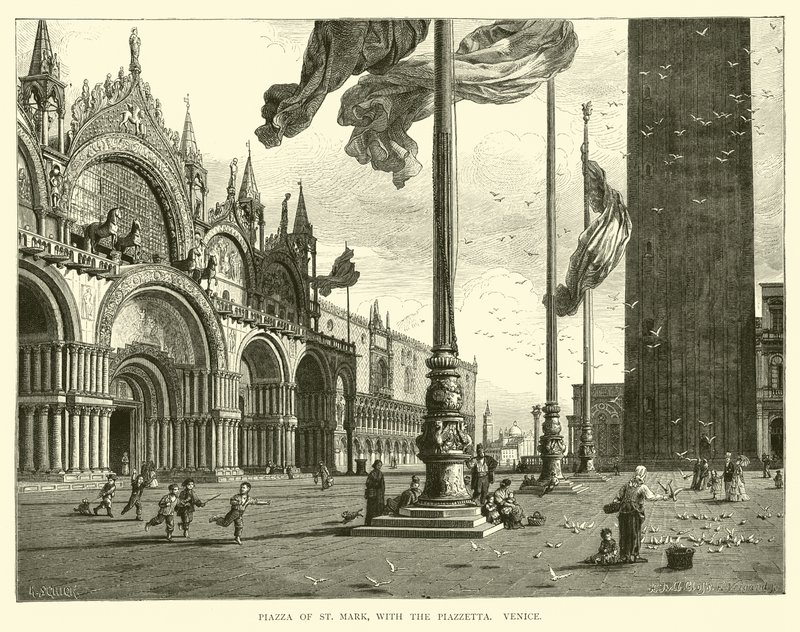 Piazza de San Marcos, con la Piazzetta, Venecia de English School