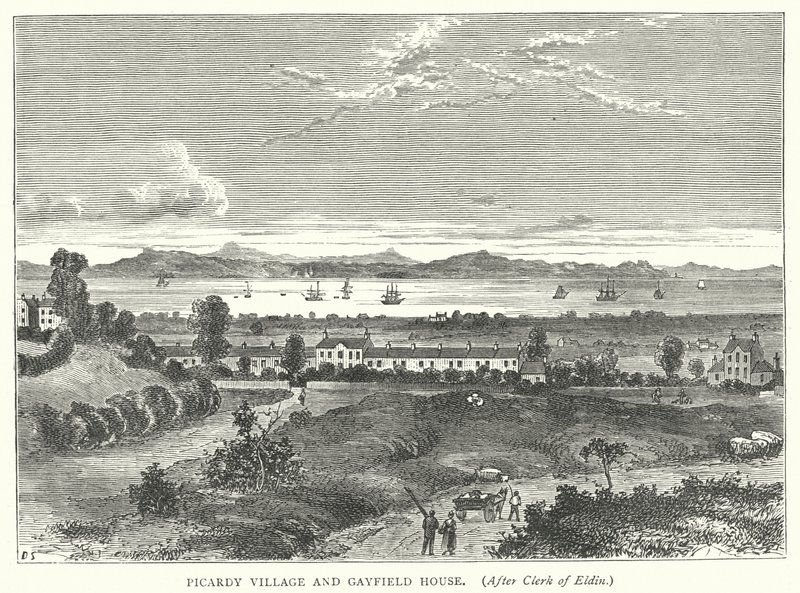 Picardy Village y Gayfield House (grabado) de English School