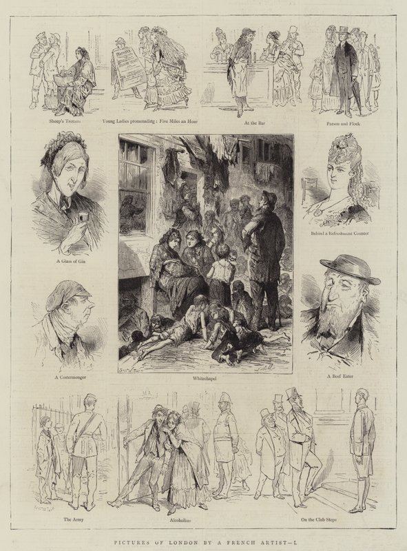 Imágenes de Londres por un artista francés, I de English School