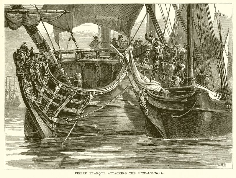 Pierre François atacando al vicealmirante de English School