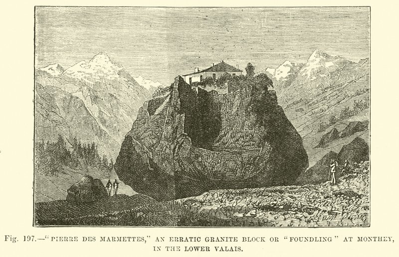 Pierre des Marmettes, un bloque errático de granito o hallazgo en Monthey, en el Bajo Valais de English School