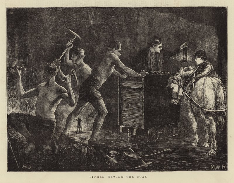 Mineros extrayendo carbón de English School