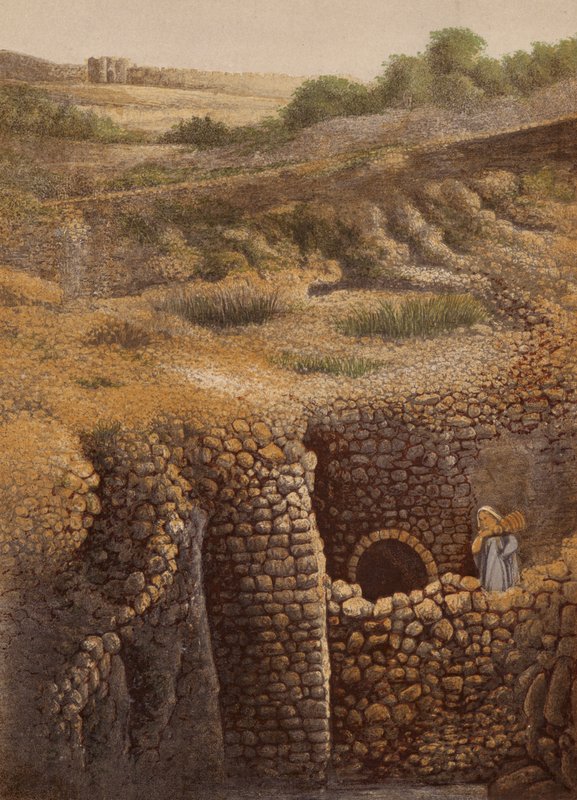 Lugares mencionados en la Biblia: El estanque de Siloé (cromolito) de English School