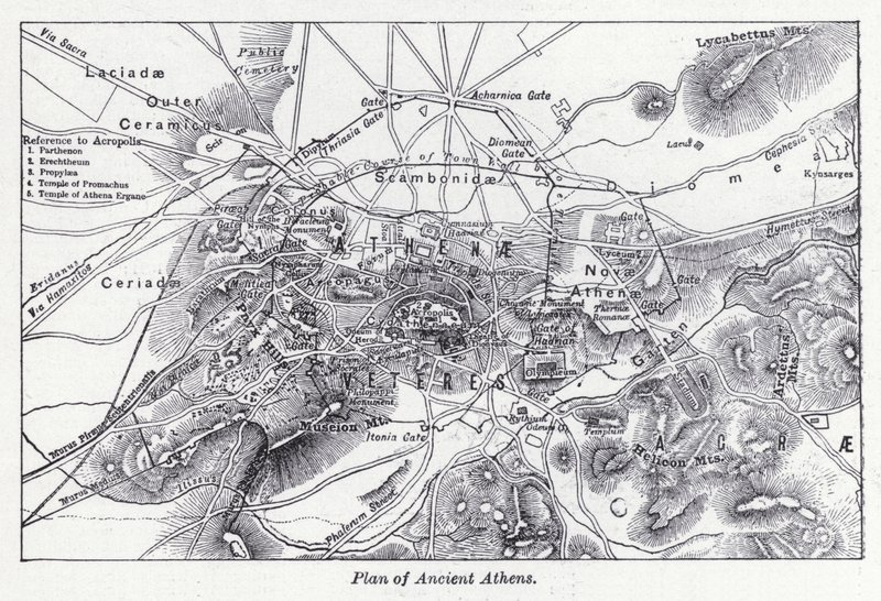 Plano de la antigua Atenas de English School
