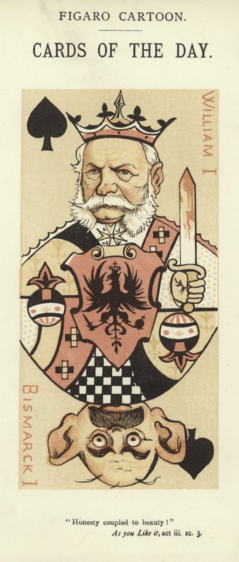 Carta de juego con Guillermo I y Otto von Bismarck de English School