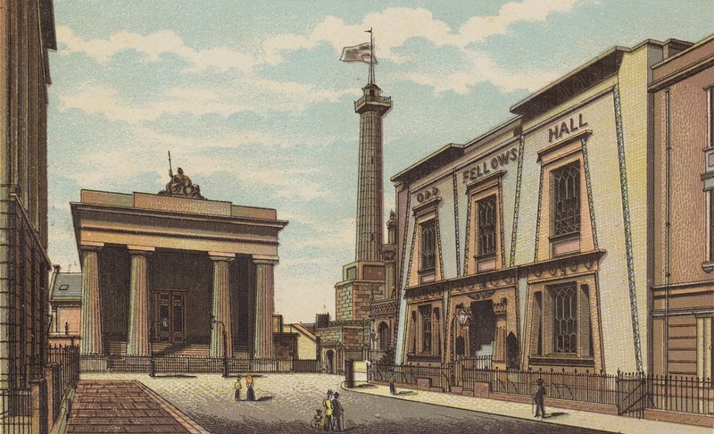 Plymouth: Guildhall, Devonport (litografia en color) de English School