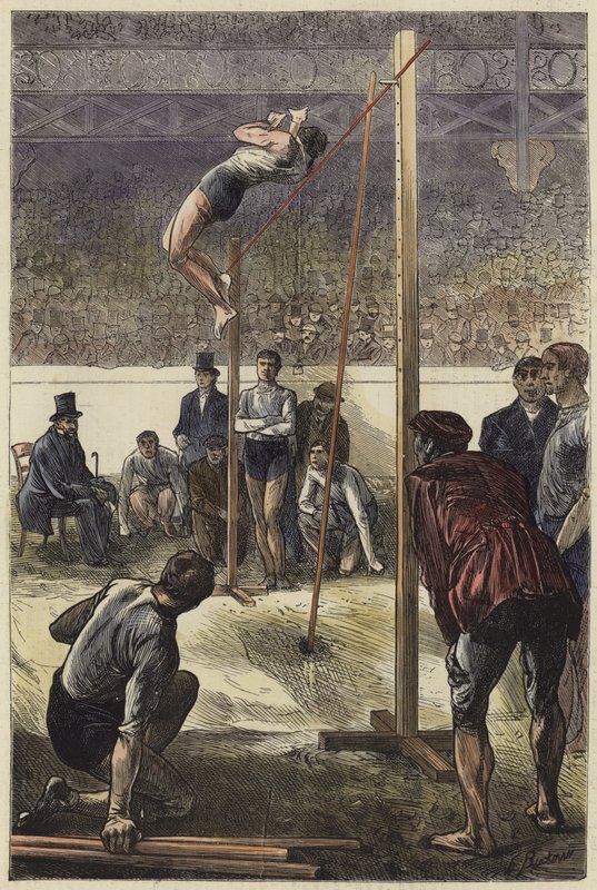 Salto con pértiga en el Agricultural Hall de English School