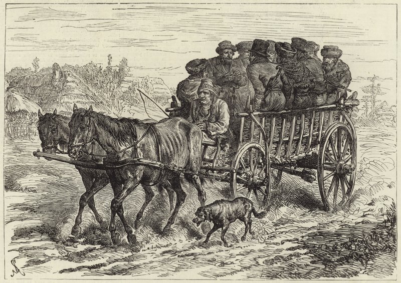 Judíos polacos yendo al mercado de English School