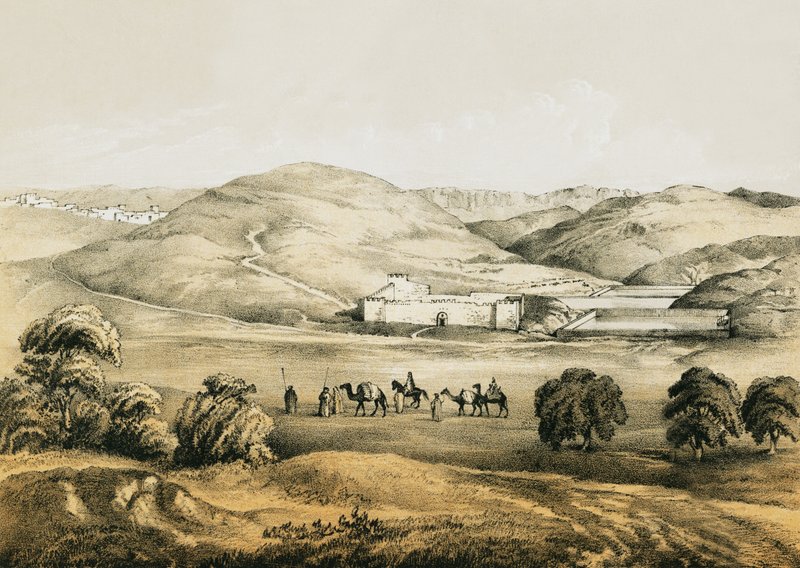 Pozos de Salomón con vista distante de Belén de English School