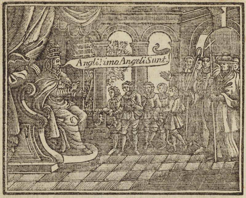 El Papa Gregorio y los Angeli: Gregorio el Grande encontrando a jóvenes anglosajones en un mercado de esclavos de English School