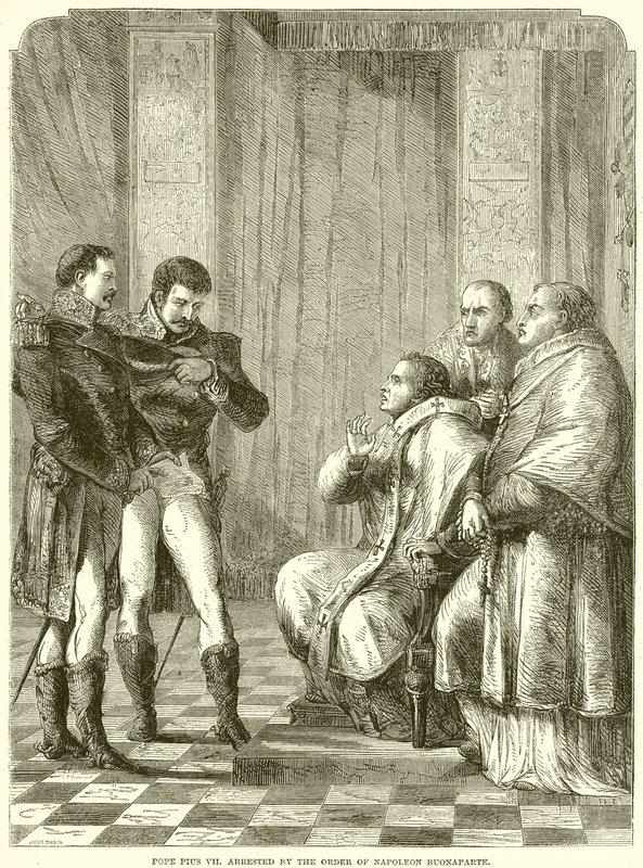El Papa Pío VII arrestado por orden de Napoleón Bonaparte de English School