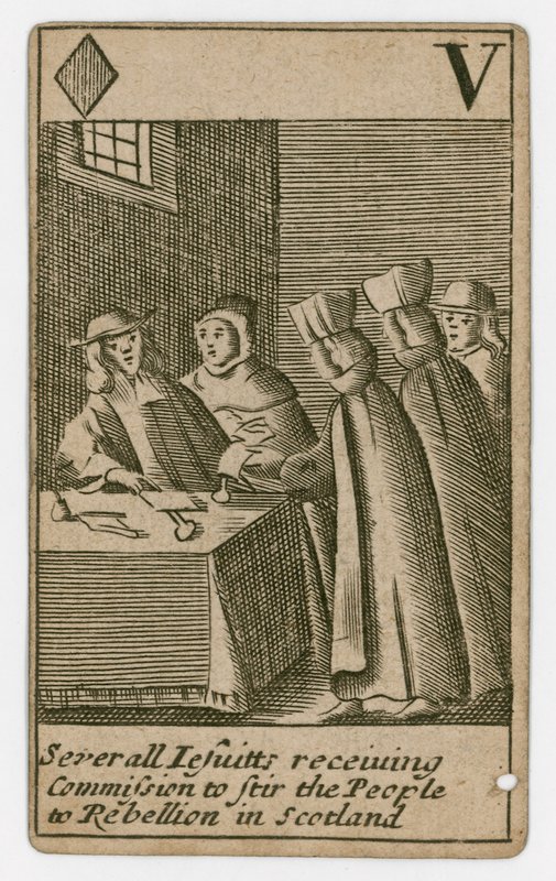 Carta de juego del Complot Papista de English School