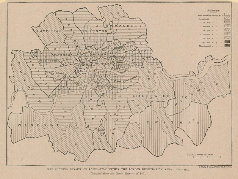 Población dentro del área de registro de Londres de English School