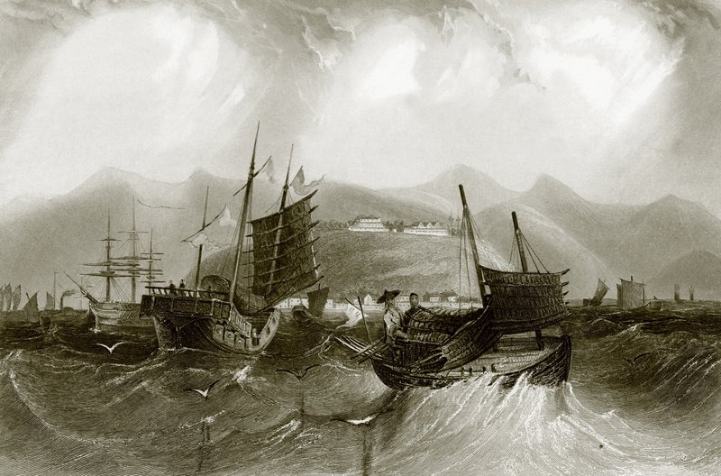 Puerto de Ting-Hai o Hafen von Ting-Hae de English School