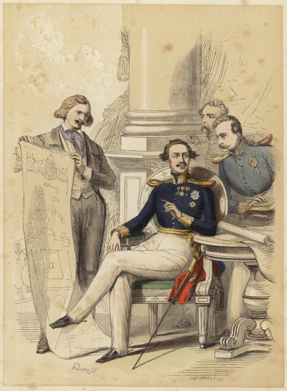 Retrato del Rey Luis II de Baviera (grabado en color) de English School