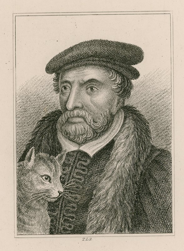 Retrato de Sir Richard Whittington y su gato, también conocido como Dick Whittington, Alcalde de Londres de English School