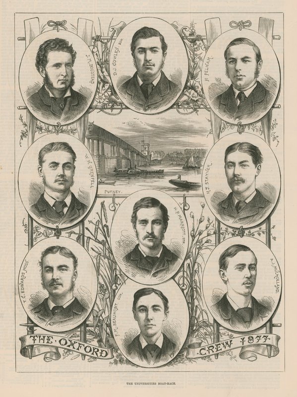 Retratos de la tripulación de Oxford de 1877 de English School